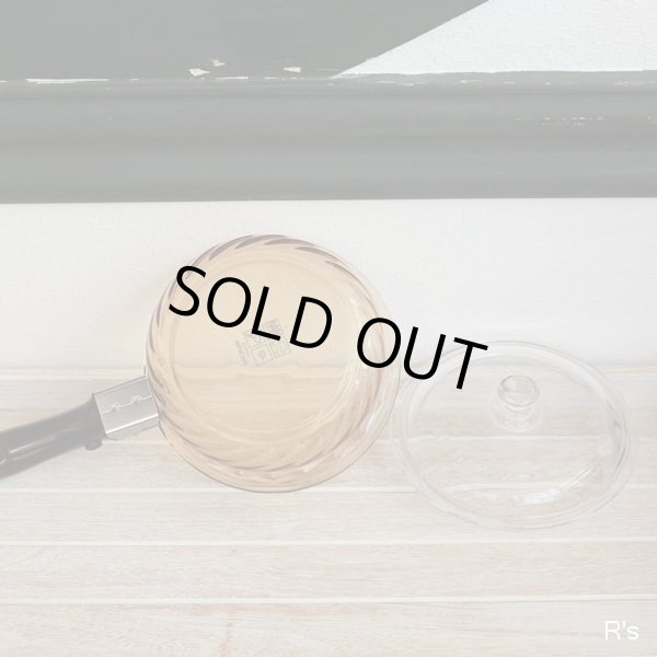 画像5: フランス　ARCOFLAM　ガラス片手鍋　16ｃｍ　アンバー　未使用品（QQ1298）