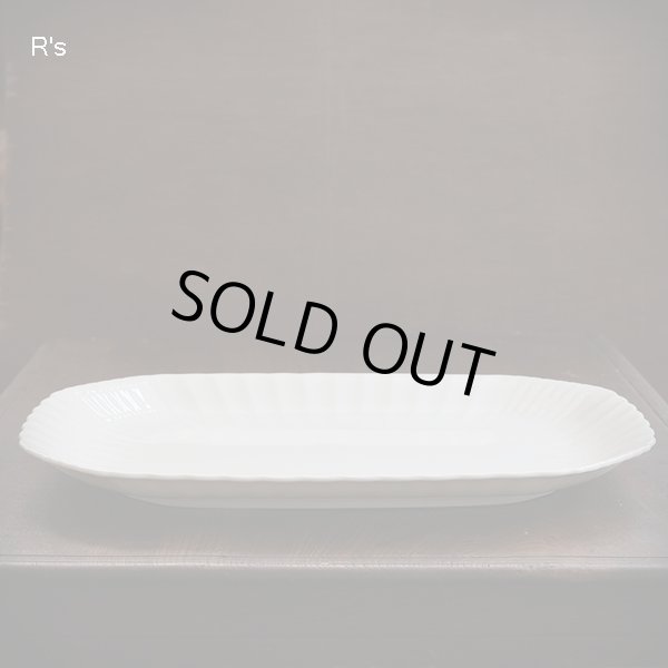 画像3: NARUMI　鳴海製陶　36ｃｍプラター　楕円大皿　白　未使用品　箱付き（箱1　5712）