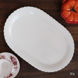 画像: NARUMI　鳴海製陶　37ｃｍプラター　楕円大皿　Silky　White　未使用品　箱付き（箱6　5713）