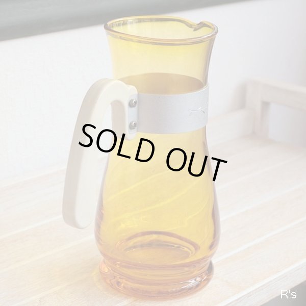 画像3: レトロ　ガラス　ウォーターピッチャー　アンバー　未使用品（箱1　5714）