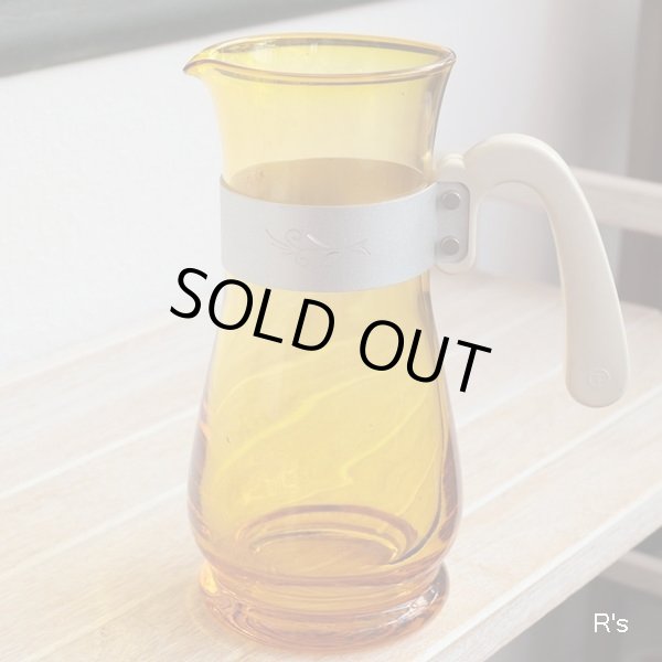 画像2: レトロ　ガラス　ウォーターピッチャー　アンバー　未使用品（箱1　5714）