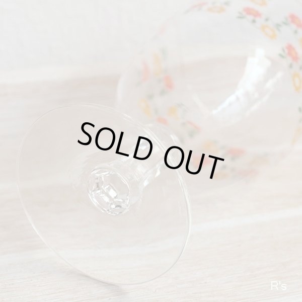 画像5: レトロ　脚付きグラス　小花柄　未使用品（た5732）