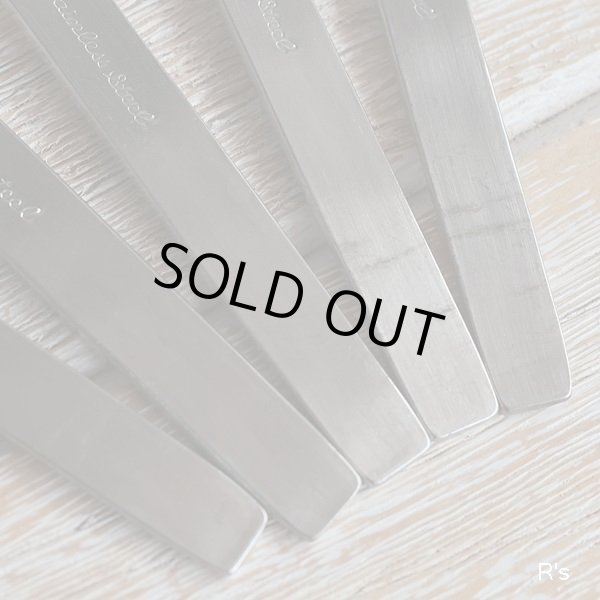 画像6: レトロ　ステンレス　デザートスプーン5本セット　花柄　未使用品（PP5740）