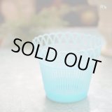 画像: レトロ　プラスチック製　鉢カバー　3.5合鉢用　ブルー　未使用品（店5748）