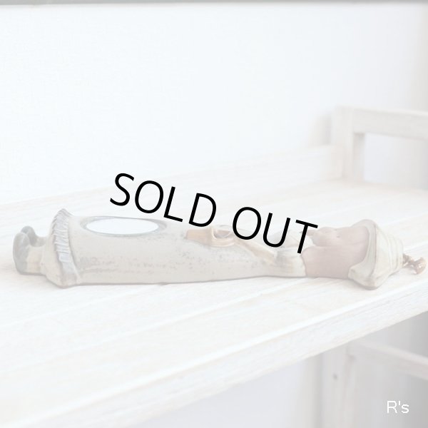 画像4: 陶器製　女の子型ウォールミラー　一輪挿し付き　ユーズド品（店5783）