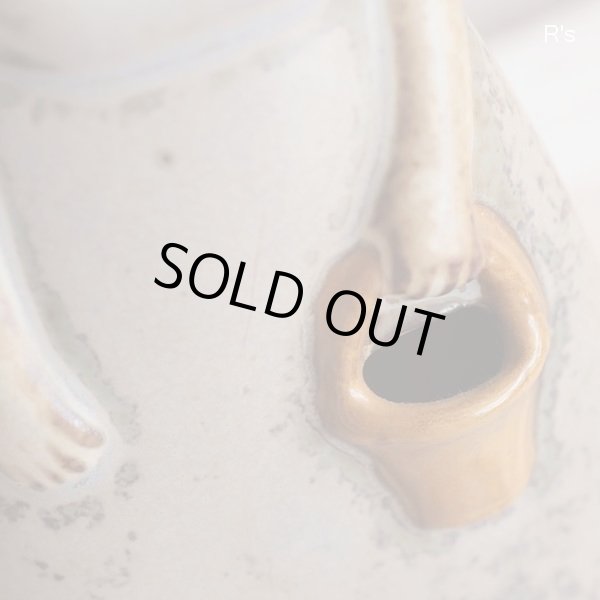 画像6: 陶器製　女の子型ウォールミラー　一輪挿し付き　ユーズド品（店5783）