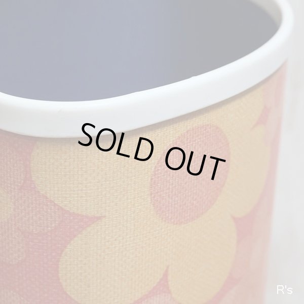 画像6: レトロ　コーナー用ダストボックス　三角ゴミ箱　オレンジ花柄　ユーズド美品（店5787）