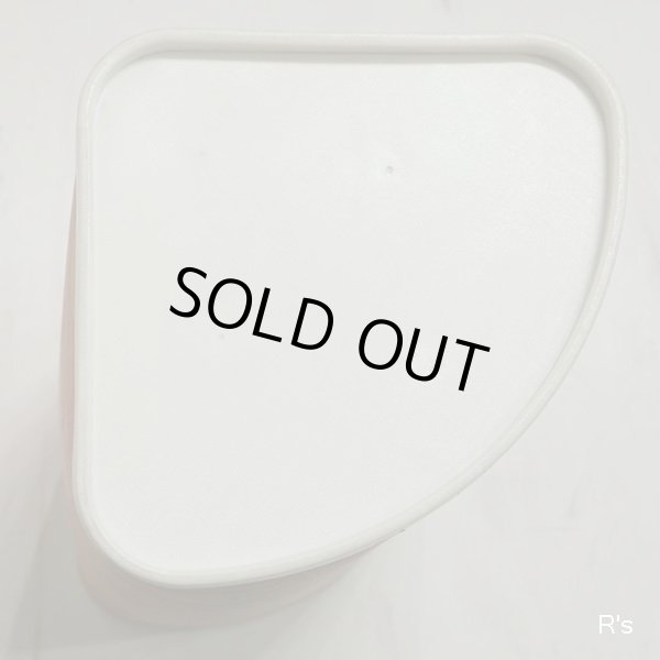 画像10: レトロ　コーナー用ダストボックス　三角ゴミ箱　オレンジ花柄　ユーズド美品（店5787）