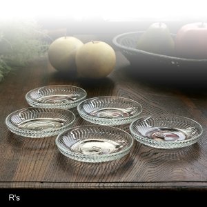 画像: ノリタケ　NT　ガラスプレート　豆皿5枚セット　未使用品（FF5816）