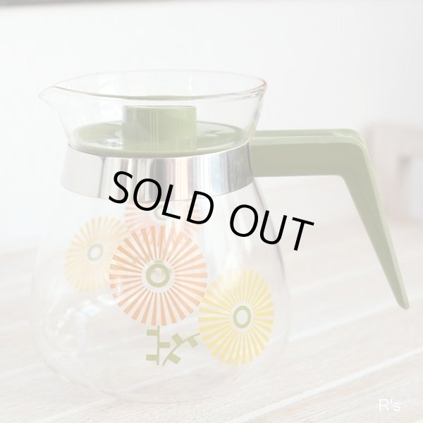 画像2: KAMEI　GLASS　カメイグラス　ガラス　ティー・コーヒーポット　花柄　グリーン　未使用品 （W5930）