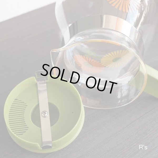 画像5: KAMEI　GLASS　カメイグラス　ガラス　ティー・コーヒーポット　花柄　グリーン　未使用品 （W5930）