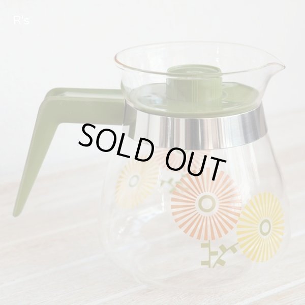 画像4: KAMEI　GLASS　カメイグラス　ガラス　ティー・コーヒーポット　花柄　グリーン　未使用品 （W5930）