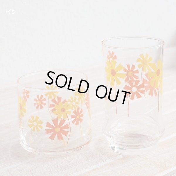 画像4: 石塚硝子　アデリアグラス　エルビー　花柄グラス2客セット　未使用品 （ｖ5963）