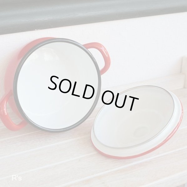 画像4: ｄｗ　デコラウェア　ホーロー両手鍋　15ｃｍ　赤　未使用品(KK2500)