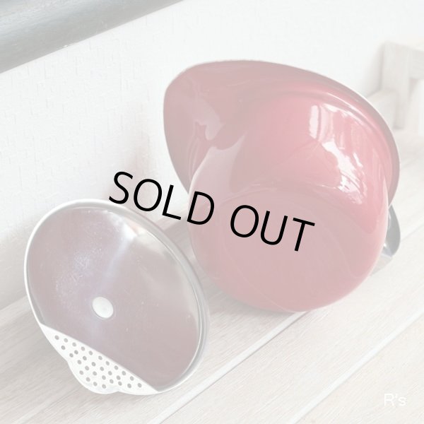 画像5: エナポットポリー　enawear　エレガント　ホーローケトル　片手鍋　赤　0.7L　ユーズド美品(Q4224)