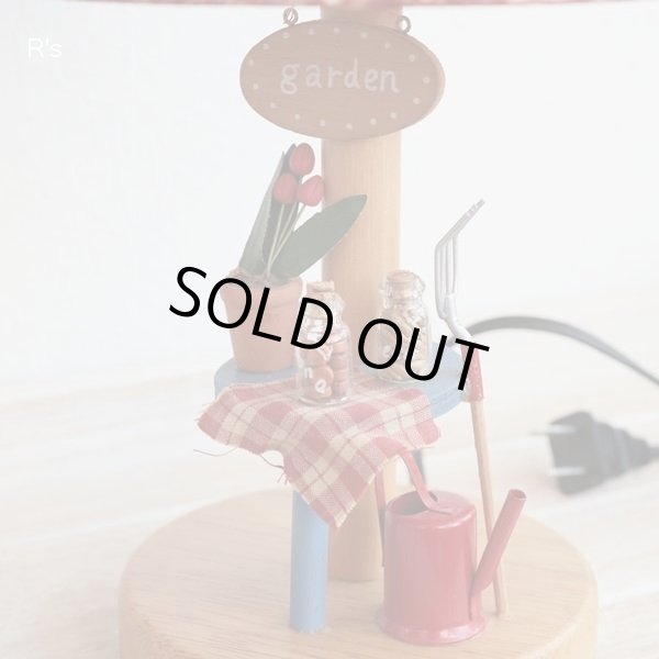 画像5: イシグロ　木製スタンドライト　ムードランプ　GARDEN　タータンチェック　赤　ユーズド品（店737）