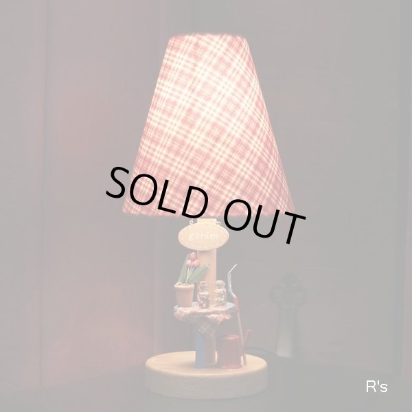 画像2: イシグロ　木製スタンドライト　ムードランプ　GARDEN　タータンチェック　赤　ユーズド品（店737）