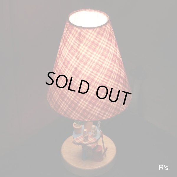 画像3: イシグロ　木製スタンドライト　ムードランプ　GARDEN　タータンチェック　赤　ユーズド品（店737）
