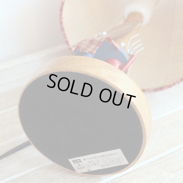 画像11: イシグロ　木製スタンドライト　ムードランプ　GARDEN　タータンチェック　赤　ユーズド品（店737）