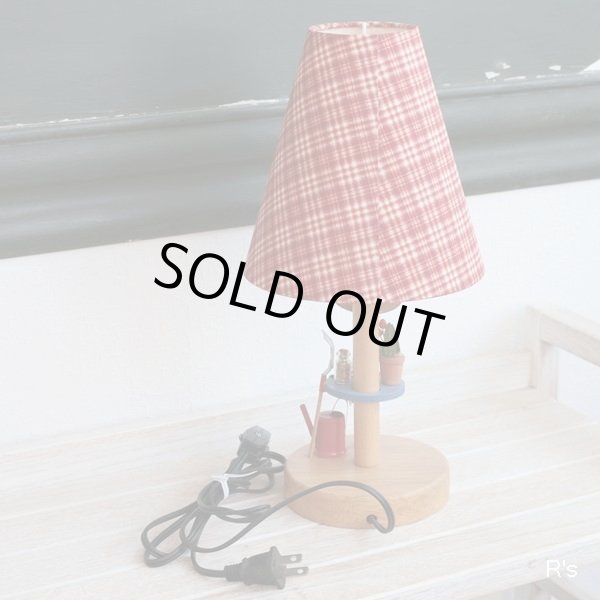 画像9: イシグロ　木製スタンドライト　ムードランプ　GARDEN　タータンチェック　赤　ユーズド品（店737）