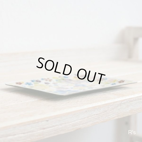 画像4: ANDO　CLOISONNE　安藤七宝店　角型飾り皿　花柄　未使用品　箱付き（J1429）