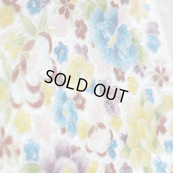 画像3: ANDO　CLOISONNE　安藤七宝店　角型飾り皿　花柄　未使用品　箱付き（J1429）