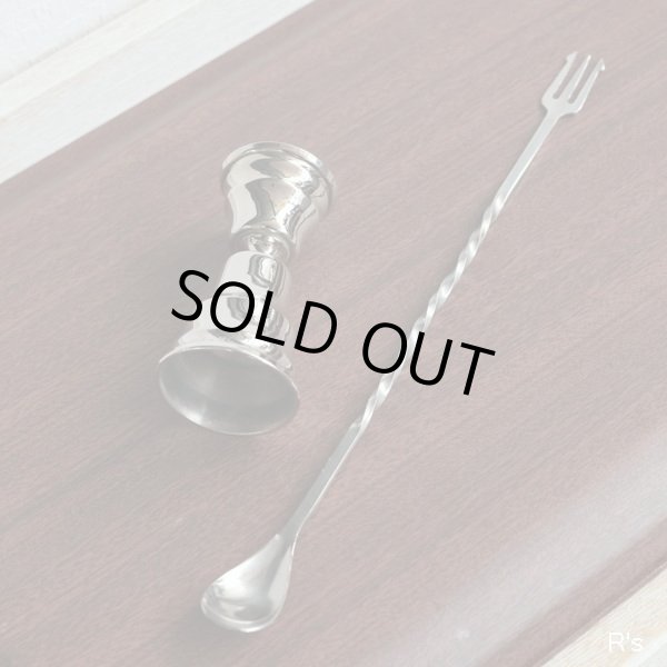 画像8: ステンレス　カクテルシェイカー＆メジャーカップ＆バースプーンセット　未使用品（ネ1607）