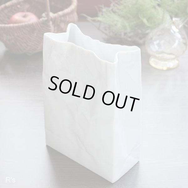 画像1: セラミック・ジャパン　CRINKLE　SUPER　BAG　小松誠デザイン　フラワーベース　白　ユーズド品（TT3488）