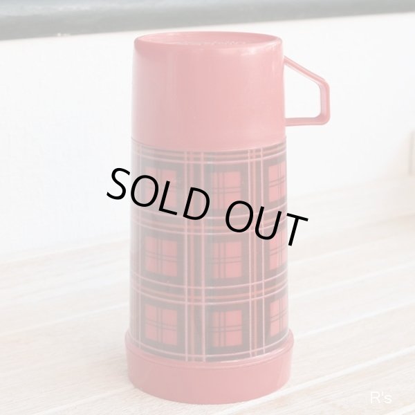 画像2: Aladdin　アラジン　コンパクト水筒　魔法瓶　タータンチェック　赤　ユーズド品（イ2818）