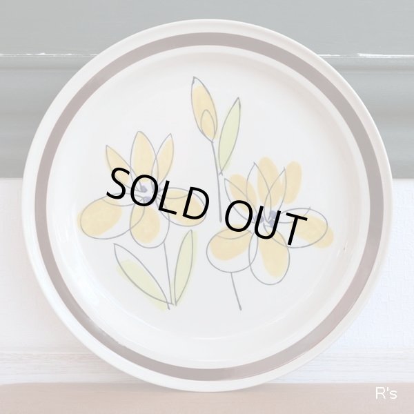 画像5: Sone　ソネチャイナ　Super　Stone　ハンドル付き27ｃｍプレート　黄色の花柄　未使用品（ミ2830）