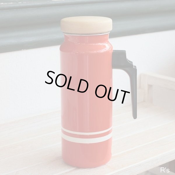 画像2: エジリー　ハイラインホーロー　ウォーターピッチャー　朱赤　未使用品（ネ6003）