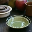 画像1: FUJI　STONEWARE　サラダボウル　14ｃｍボウル　モスグリーン　未使用品(N1951)