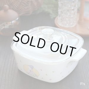 画像: コーニング　角型両手鍋　1.5L　林静一デザイン　女性の横顔　未使用品(N2627)