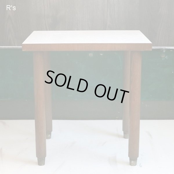 画像2: レトロ　大理石調デコラ貼り　木製　サイドテーブル　ユーズド品（店1106）