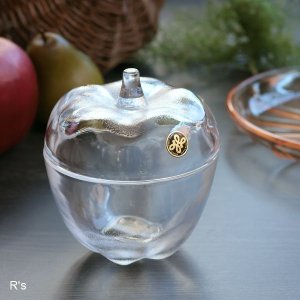 画像: HOYA　CRYSTAL　ホヤクリスタル　ガラスキャニスター　アップル　未使用品（く 2401）