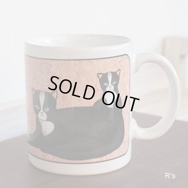 画像2: レトロ　マグカップ　黒猫柄　未使用品 (s1387)