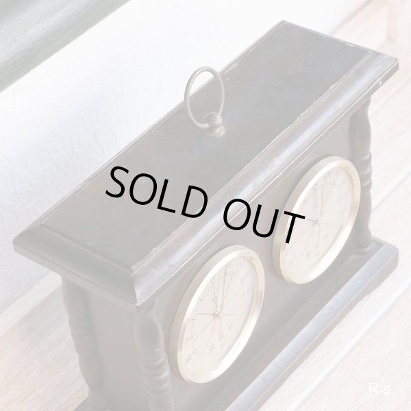 画像5: レトロ　木製　温湿度計　ユーズド品（店493）