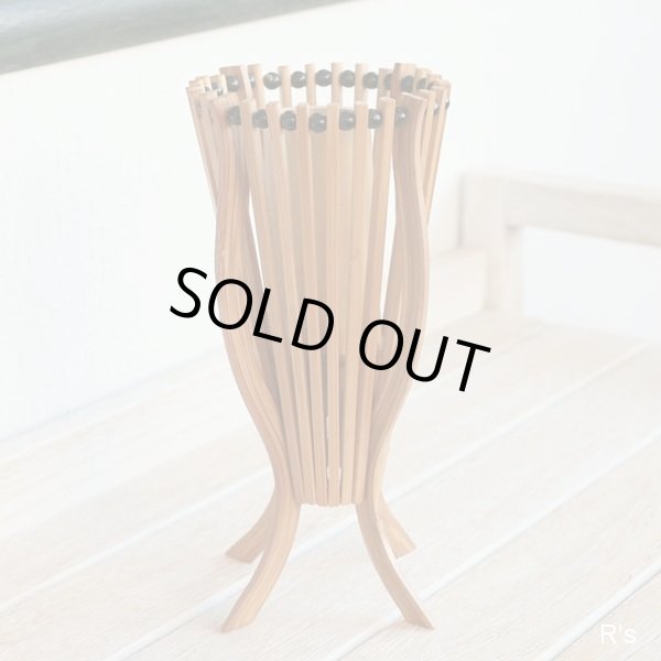 画像2: レトロ　竹製　黒珠　フラワーベース　ユーズド品（店253）