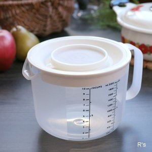 画像: タッパーウェア　メジャーカップ　蓋付き計量カップ　2L　白　ユーズド品（冷1328）