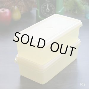 画像: タッパーウェア　SSセット　大　長方形　角型保存容器2個セット　イエロー　未使用品　袋入り(VV4731)