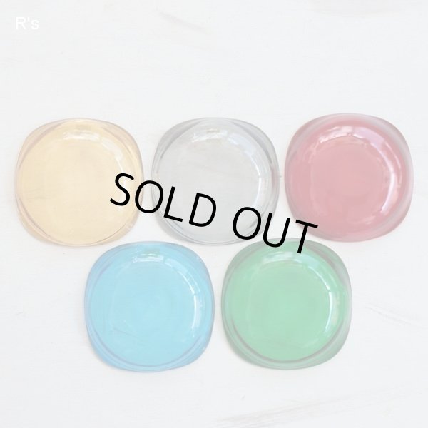 画像3: カガミクリスタル　ハイカラーセット　ガラス小皿　5色セット　未使用品（YY5392）