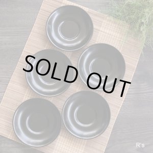 画像: 高級漆器　喜門　御茶托　5客揃え　黒　未使用品　共箱付き（棚4176）