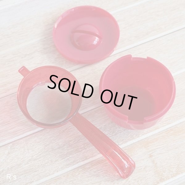 画像4: World　ワールド印　レトロ　茶こしセット　茶こし＆受け器　赤　未使用品（ケ670）