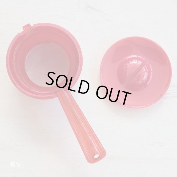 画像3: World　ワールド印　レトロ　茶こしセット　茶こし＆受け器　赤　未使用品（ケ670）