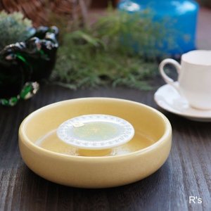 画像: HAKUSAN　白山陶器　森正洋デザイン　T型灰皿　天目　陶器製　イエロー　未使用品(XX5456)