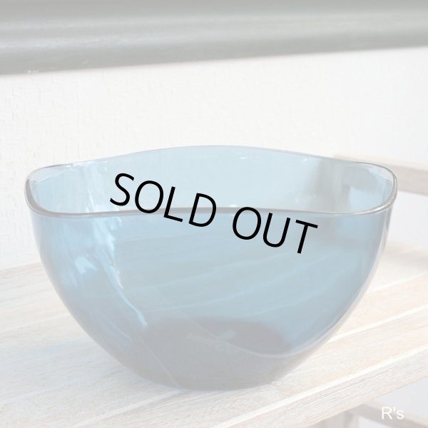 画像2: フランス　VERECO　ベレコ　21ｃｍ　ガラスボウル　ブルー　未使用品（オ3947）