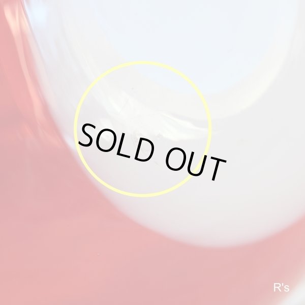 画像5: レトロ　13ｃｍ　ガラスプレート　赤×白　未使用品（セ711）