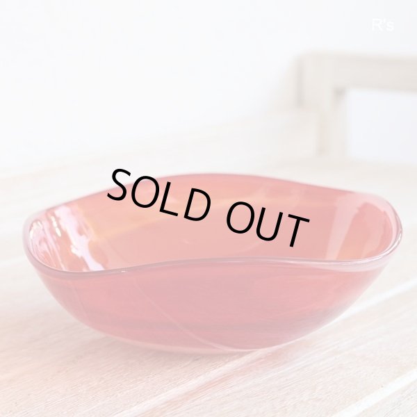 画像3: レトロ　13ｃｍ　ガラスプレート　赤×白　未使用品（セ711）