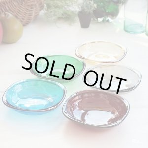 画像: HOYA　GLASS　ホヤグラス　12ｃｍプレート　5色セット　ユーズド品 （セ2373）