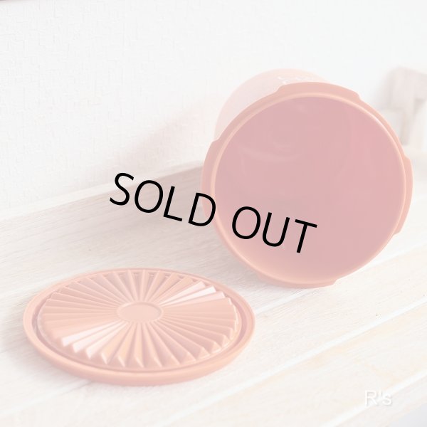 画像3: タッパーウェア　デコレーター　丸型保存容器　1.2L　柄付オレンジ　未使用品（冷6164）